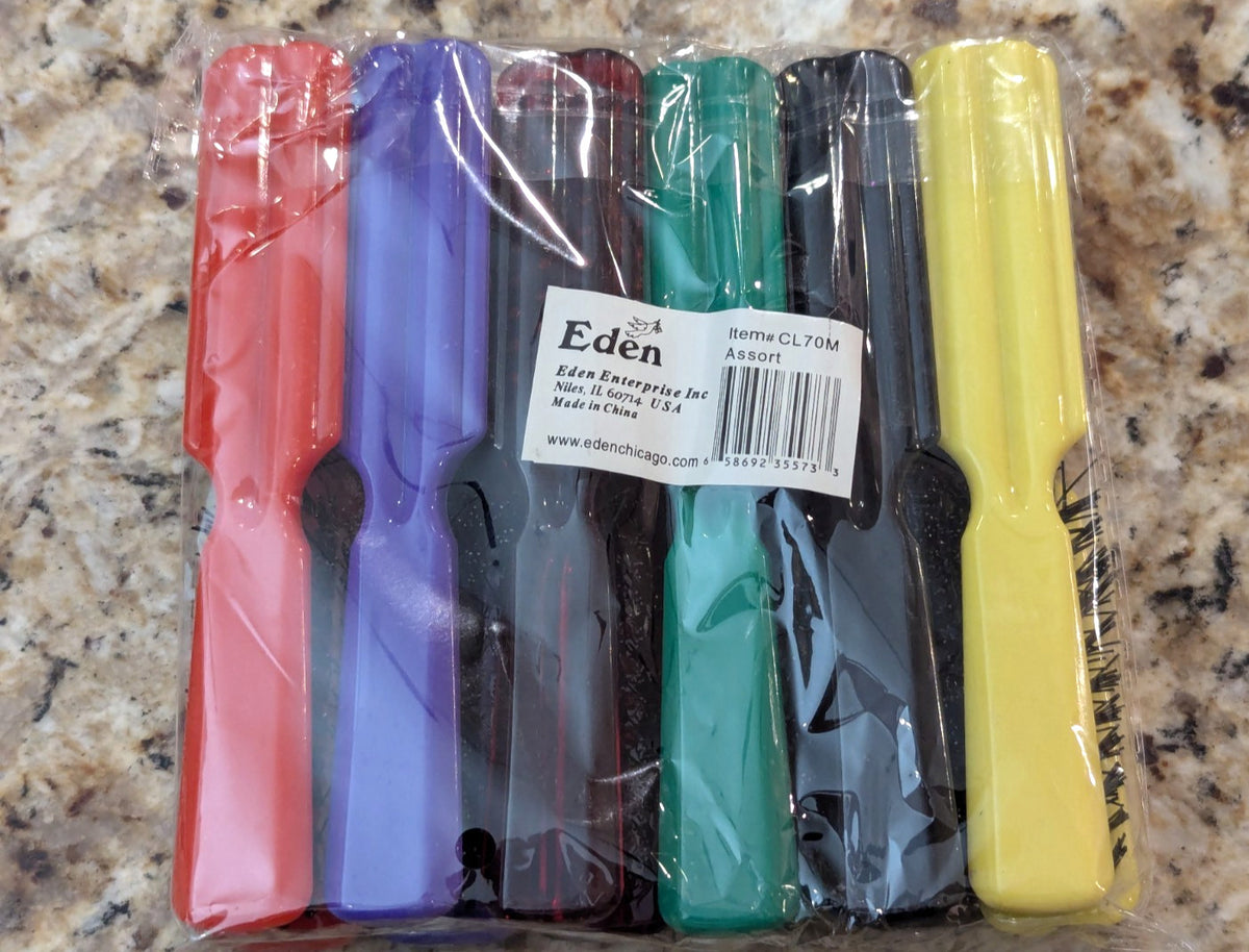 Eden 12 Pack Small Plastic Assorted 6" Hair Brushes #CL70M