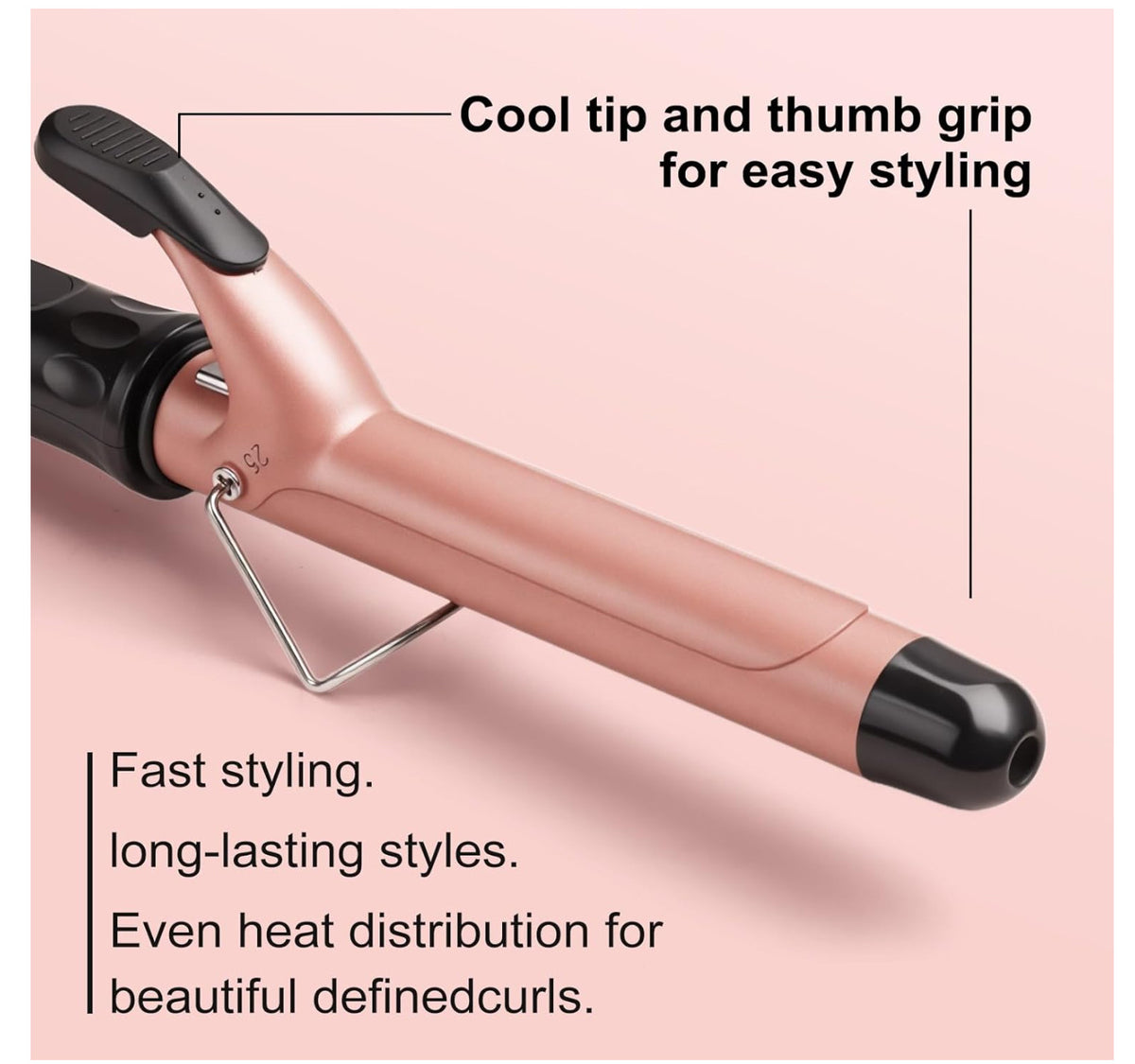 Ceramic Barrel Curling Iron Wand - 1 Inch Professional Hair Curler with Adjustable Heat