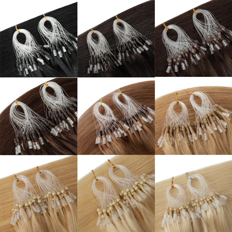 100% Real Remy Hair Extensions Micro Loop Ring Beads 100g/200 Strands