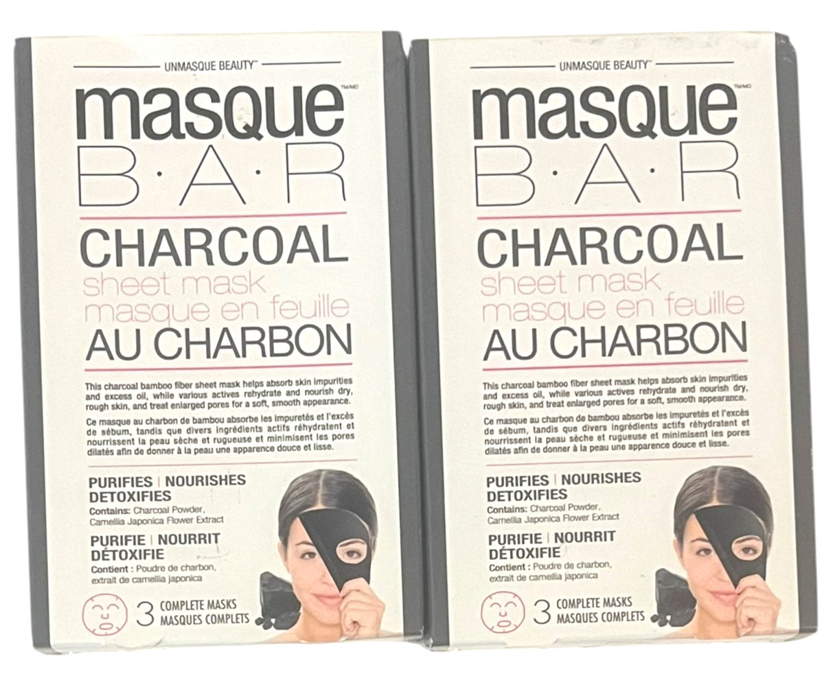 Charcoal Sheet Masks - Deep Cleansing Facial (3-Pack)
