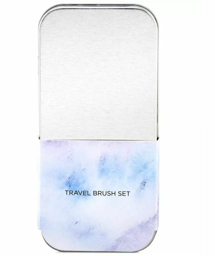 6-Piece Makeup Brush Set with Tin Case & Cleaning Accessories