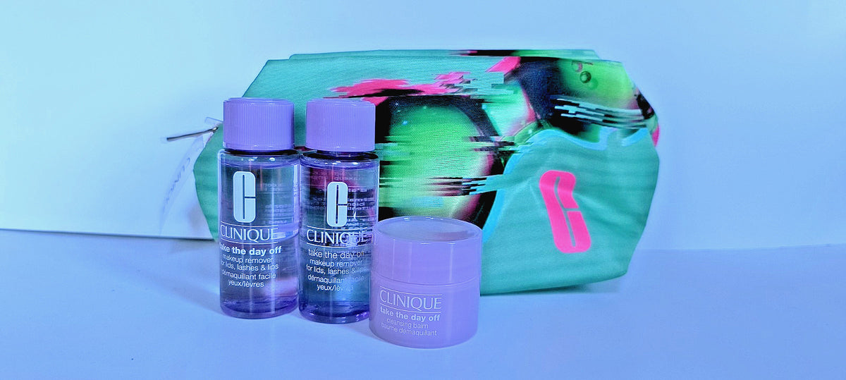 Clinique Makeup Remover & Cleansing Balm Set with Cosmetic Bag - 4 Items