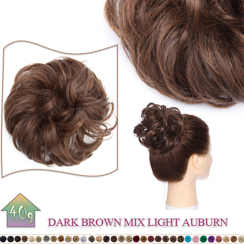 Curly Messy Bun Hair Extension Scrunchie Natural Updo Thick Human Hair
