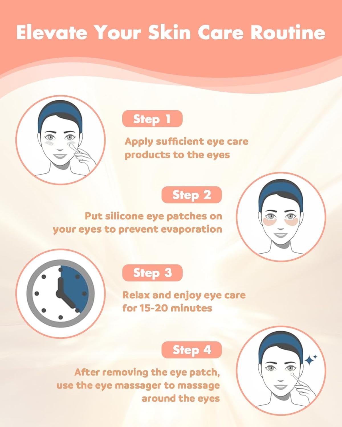 Eco-Friendly Under Eye Wrinkle Patches - 2 Pairs Silicone with Tin Storage Case