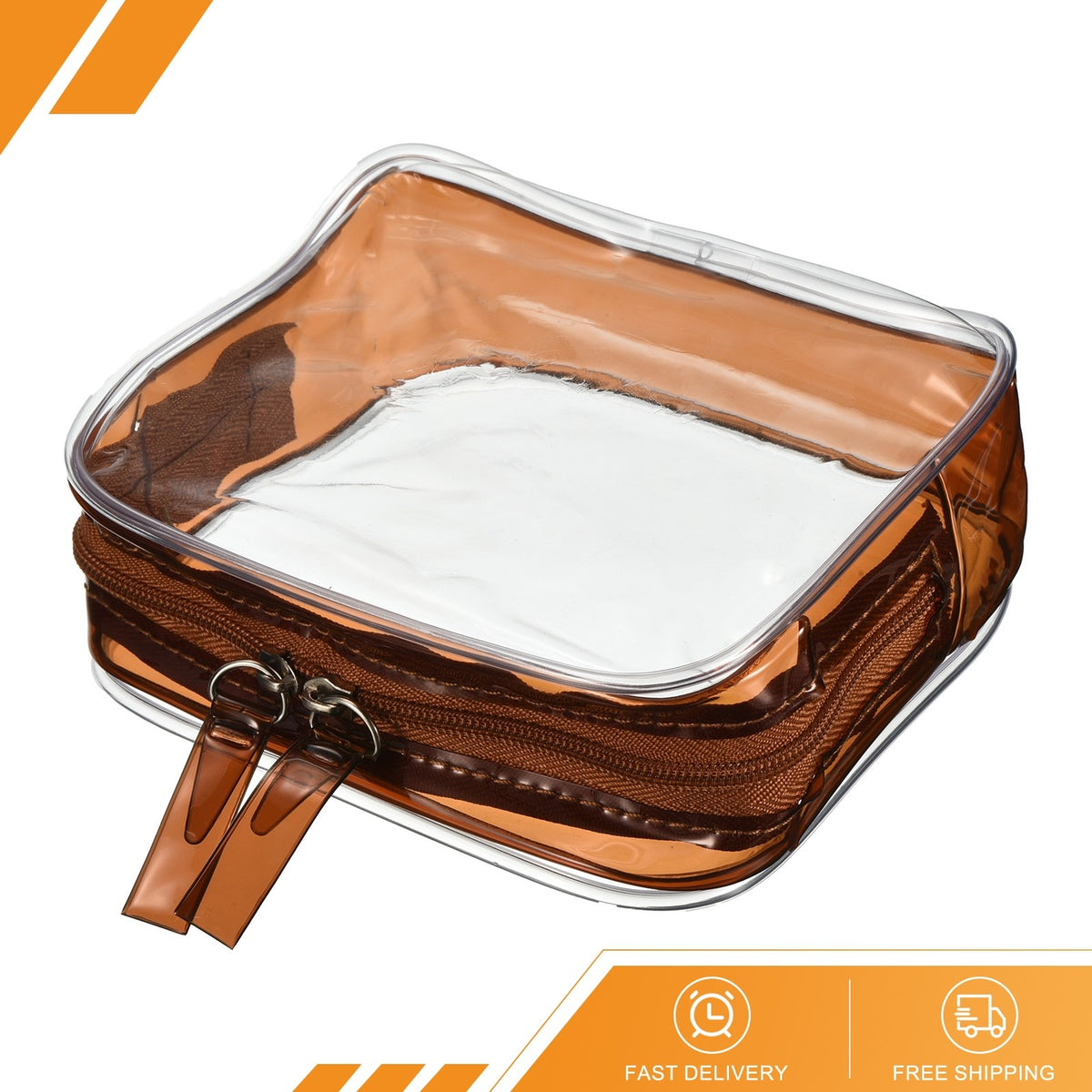 Clear Travel Toiletry Bag - Waterproof Cosmetic Pouch for Toiletries & Makeup