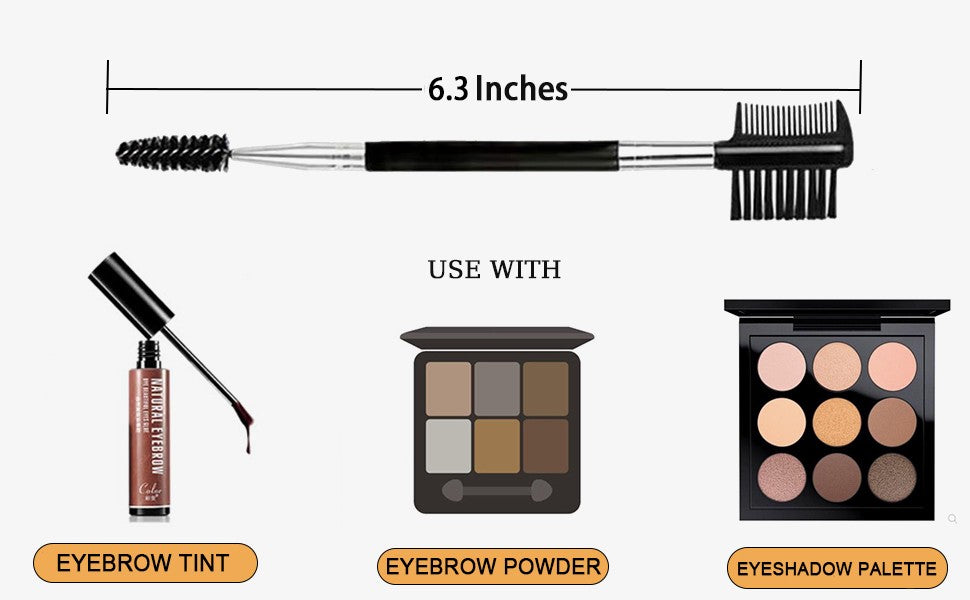 2PCS Eyebrow and Eyelash Grooming Brush Set - 3 Head Makeup Tools