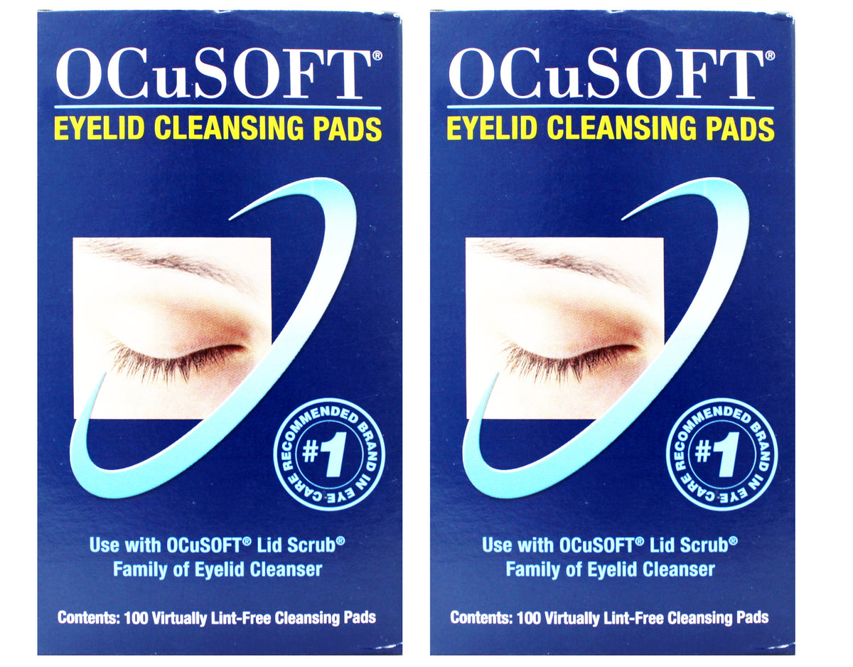 Ocusoft Eye Lid Cleansing Pads 100 Count, 2 Pack - Virtually Line Free
