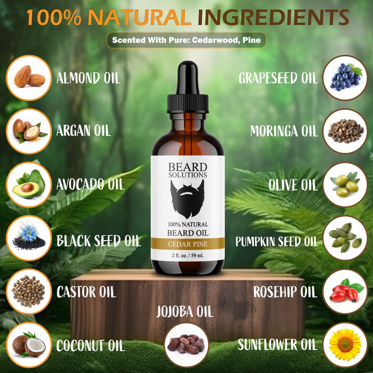 Natural Beard Oil with Essential Oils - Nourishing Hair Growth Serum for Men