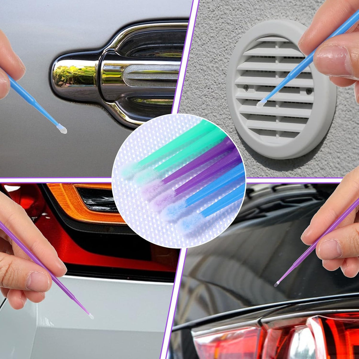 Micro Applicator Brush Set - 300 Disposable Touch Up Paint Brushes for Automotive & Crafts