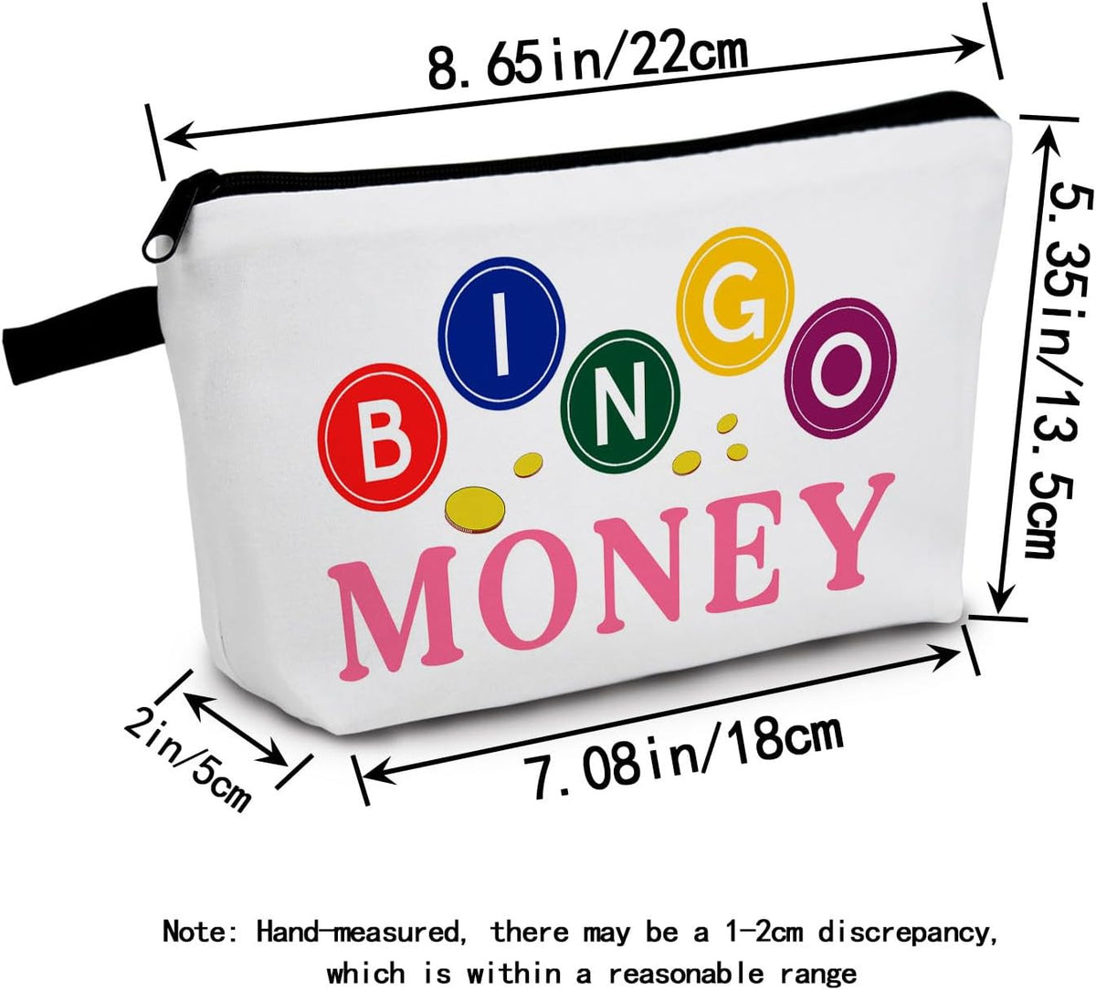 Bingo Print Makeup Bag - Travel Cosmetic Organizer for Women
