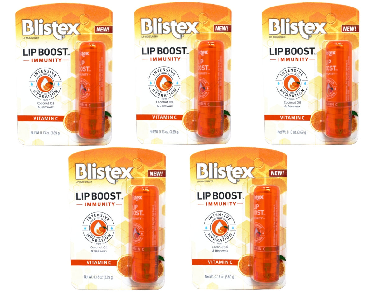 Lip Balm Set - Hydrating Vitamin C & Coconut Oil Lip Treatment 0.13 oz 5 Pack