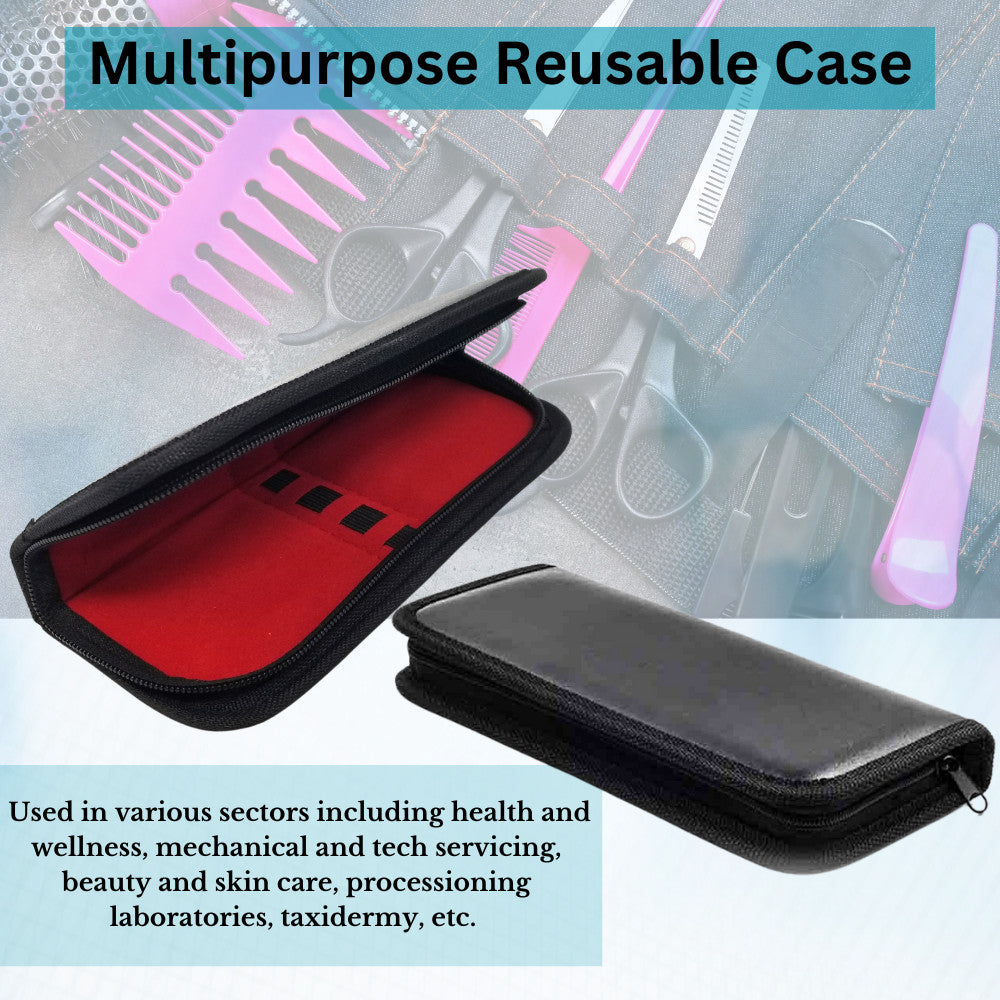 Travel Cosmetic Pouch with 8 Slots & Waterproof Zipper - 7.5x8 Inches