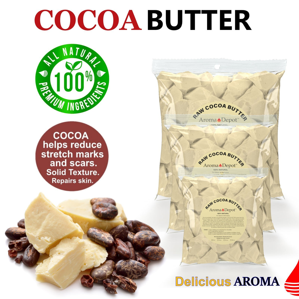 Natural Body Butter - Shea, Cocoa, Mango & Kokum