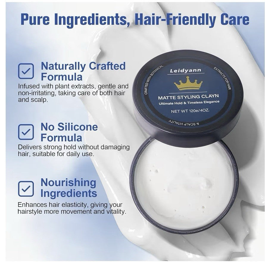Matte Hair Styling Cream - 4 oz Men's Clay