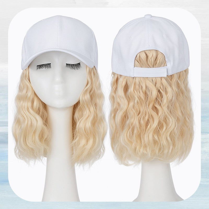 Baseball Cap with Hair Extensions - Wavy & Straight Human-Like Hairpiece