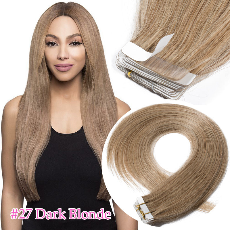 Tape-In Human Hair Extensions Full Head 150G Remy Skin Weft 12-24 Inches