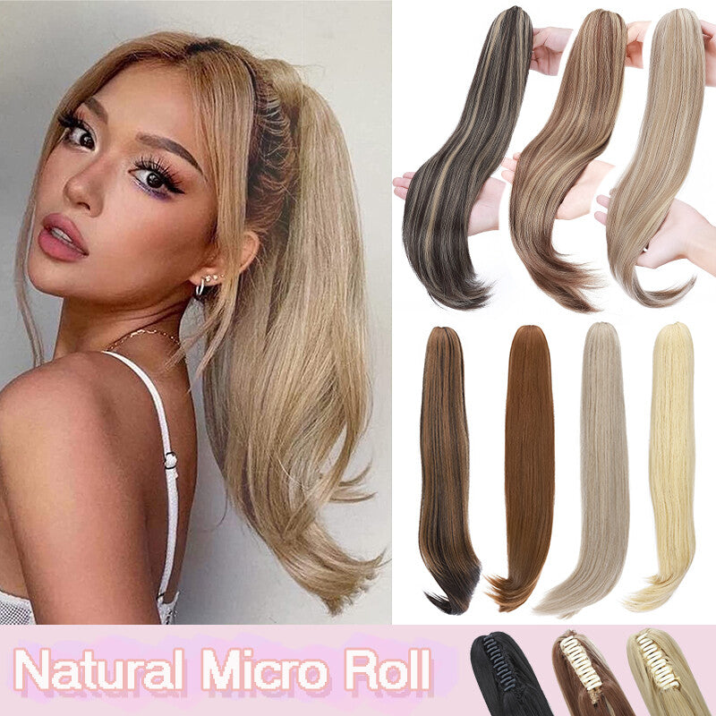 Real Wavy Claw Clip-In Ponytail Hair Extension Extra Thick Synthetic Hair