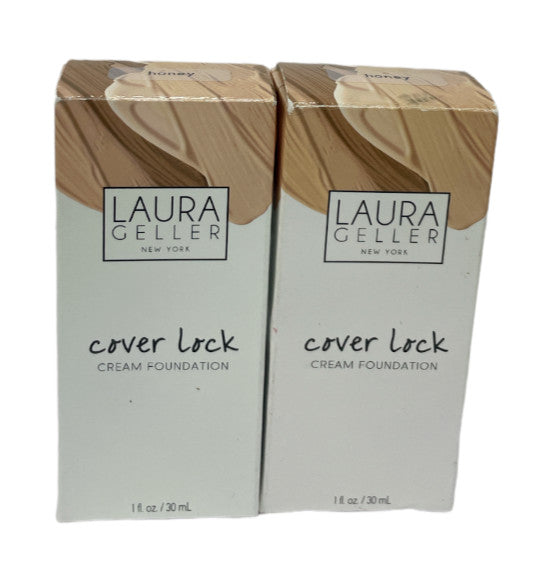 Laura Geller Cover Lock Cream Foundation - Honey, 1oz, Pack of 2