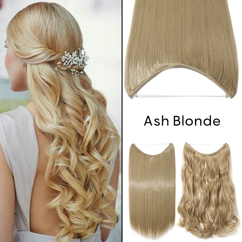 Natural Wire-In Hair Extensions Clip-In Nano Ring Hairpiece - Versatile & Easy to Use