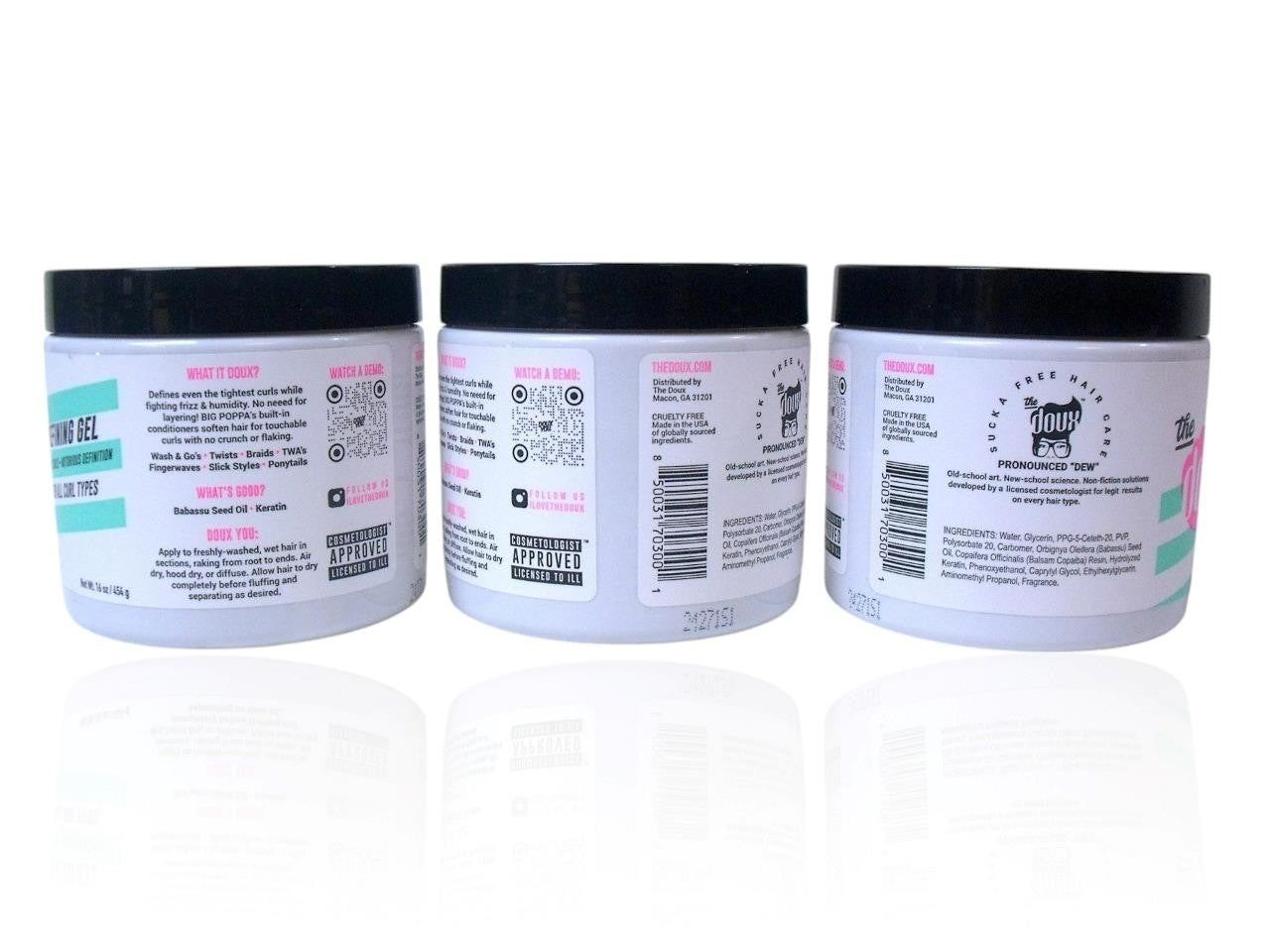 Big Poppa Defining Hair Gel for Curly Hair - Fight Frizz & Humidity, Lot of 3