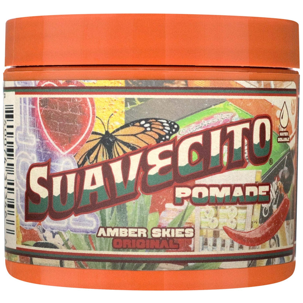 Suavecito Amber Skies Water-Based Pomade 4oz. Strong Hold & Shine