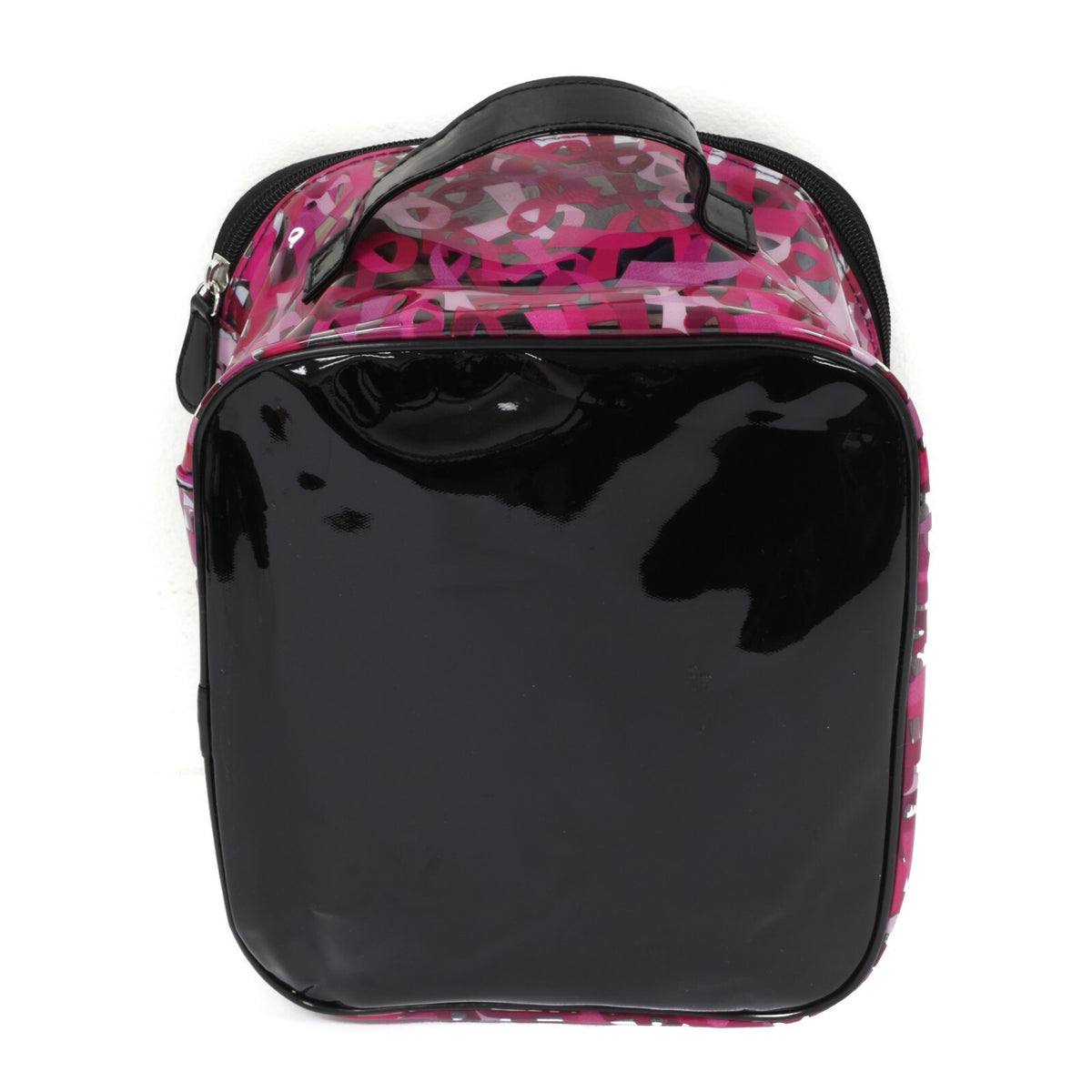 Breast Cancer Awareness Makeup Bag with Pink Ribbons - Support Cause, 10x8x5 Inch