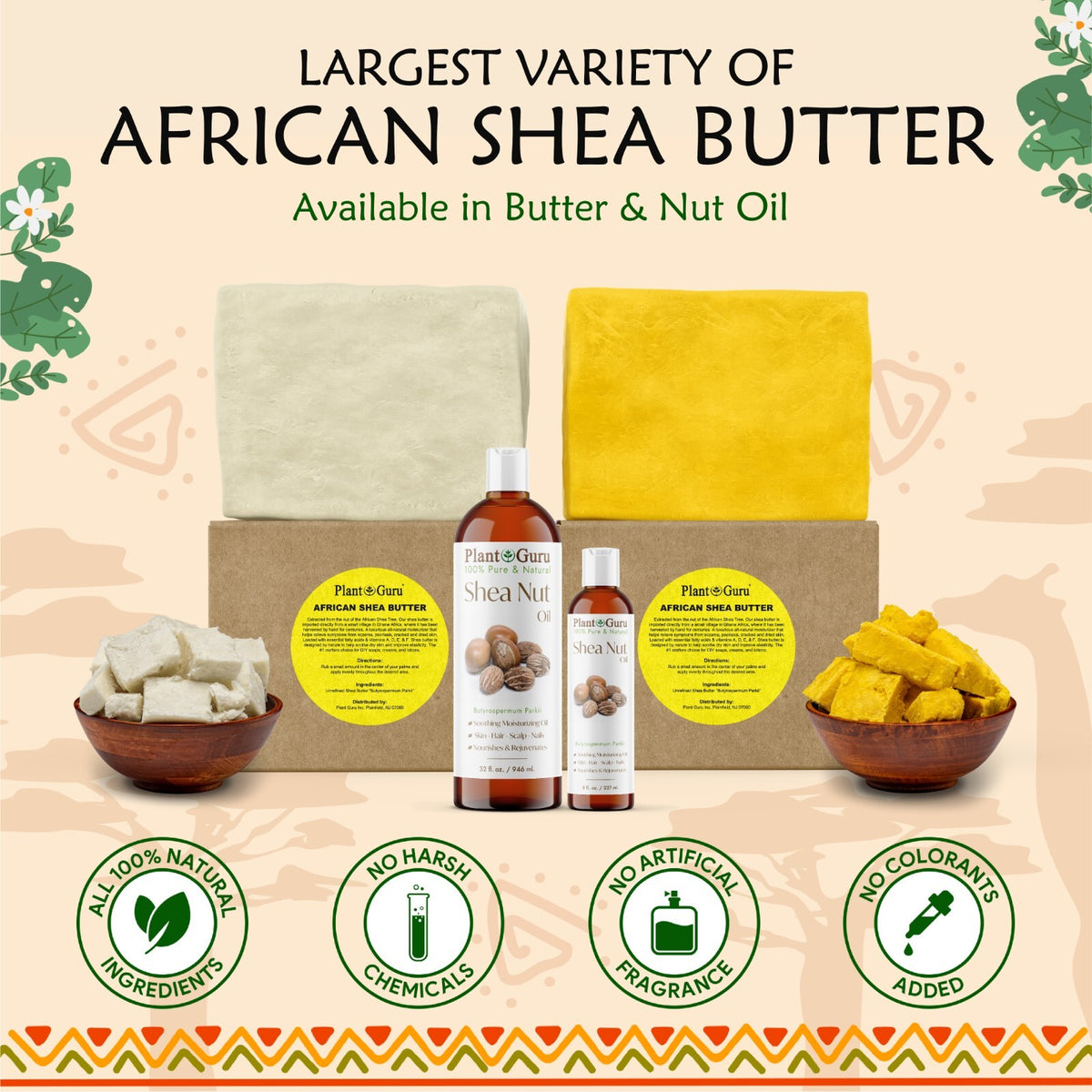 Raw African Shea Nut Butter Oil 4 oz - 100% Pure Natural