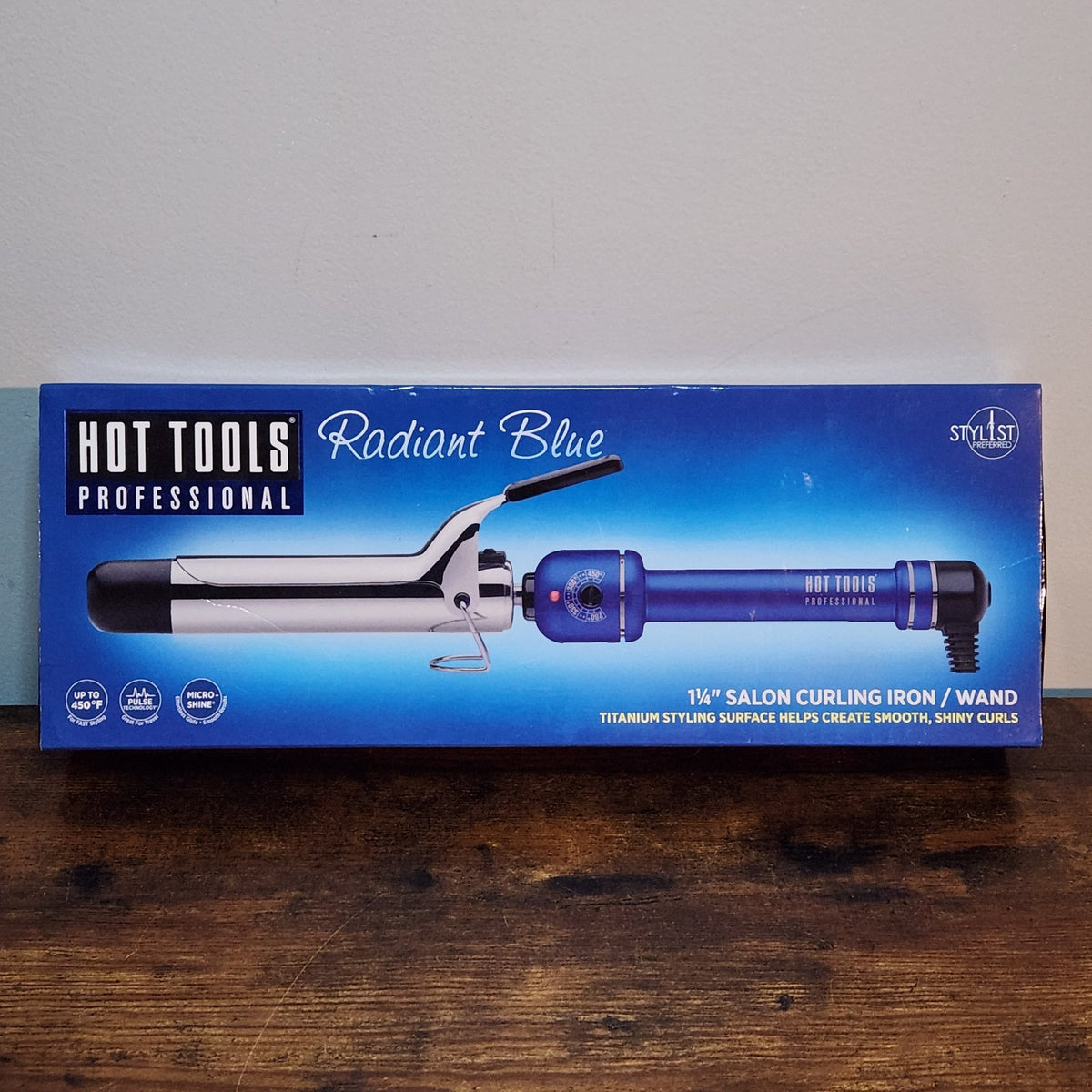 Professional Titanium Curling Iron 1-1/4 Inch Blue Hair Styling Tool