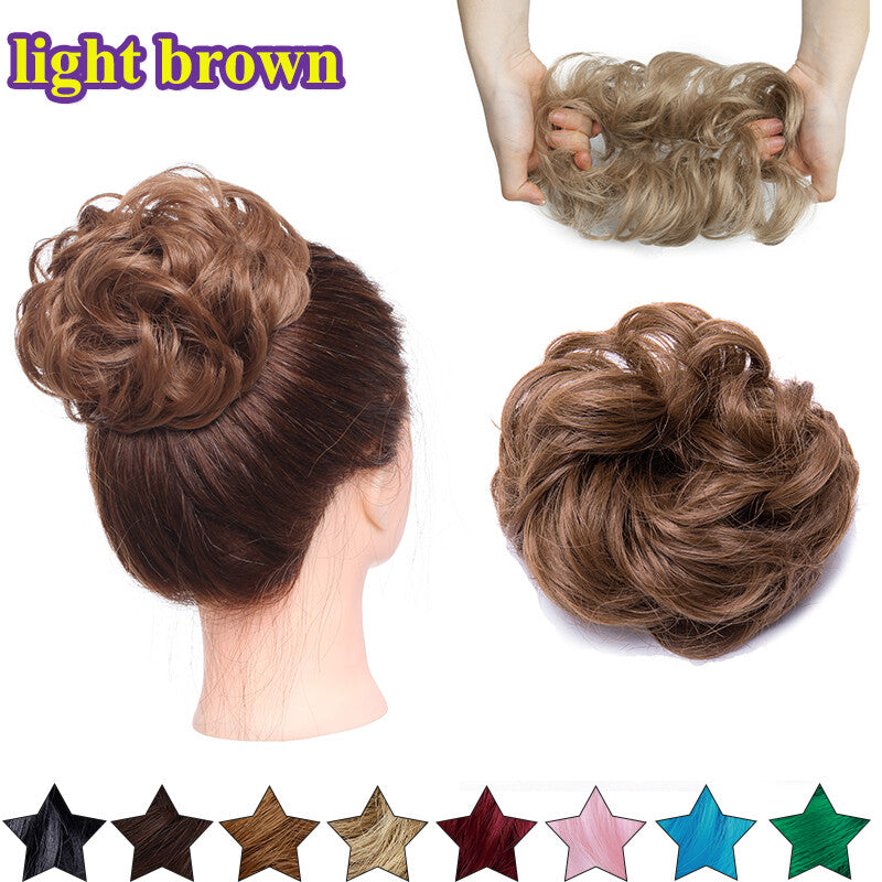 Large Curly Messy Bun Hair Piece Scrunchie for Thick Hair Updo Extensions