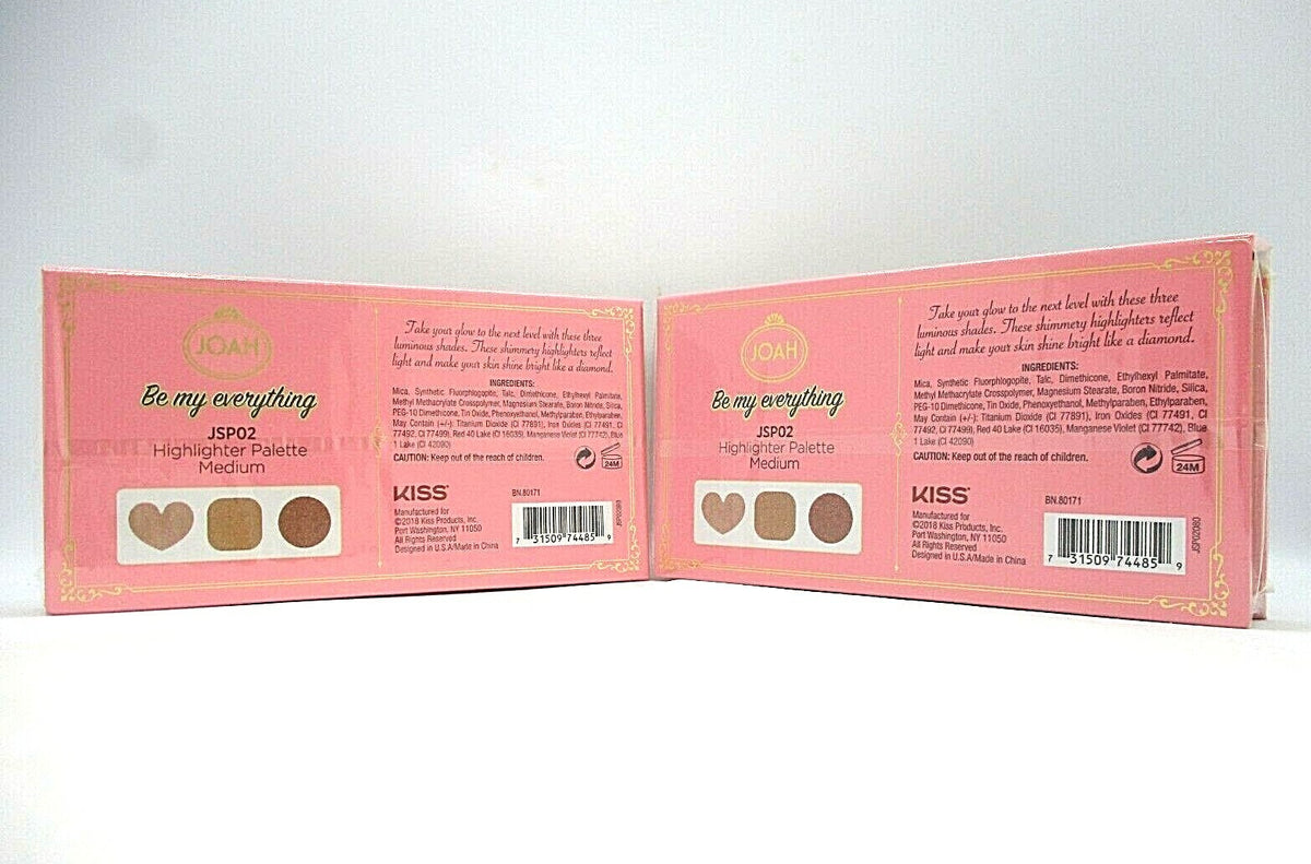 Joah Be My Everything Highlighter Palette Set - 3 x 3.6g, Medium Shade