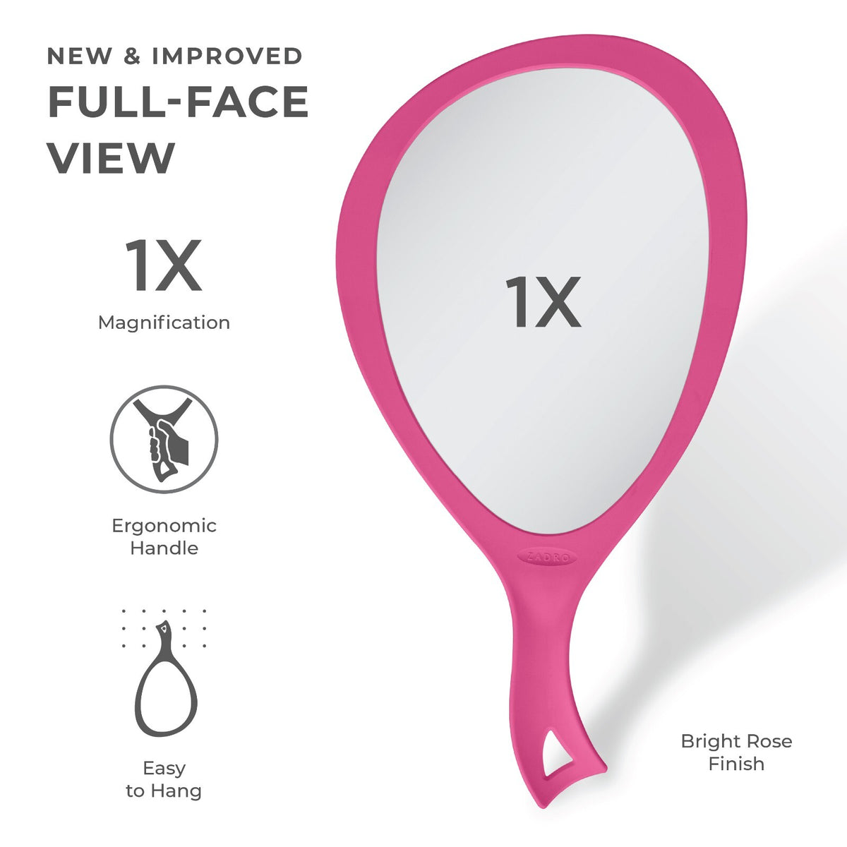 Teardrop Handheld Mirror with Curved Handle - Large Wall Hanging Mirror