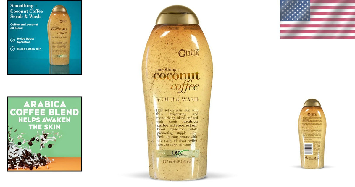 Paraben-Free OGX Coconut Coffee Exfoliating Daily Scrub - Hydrate &