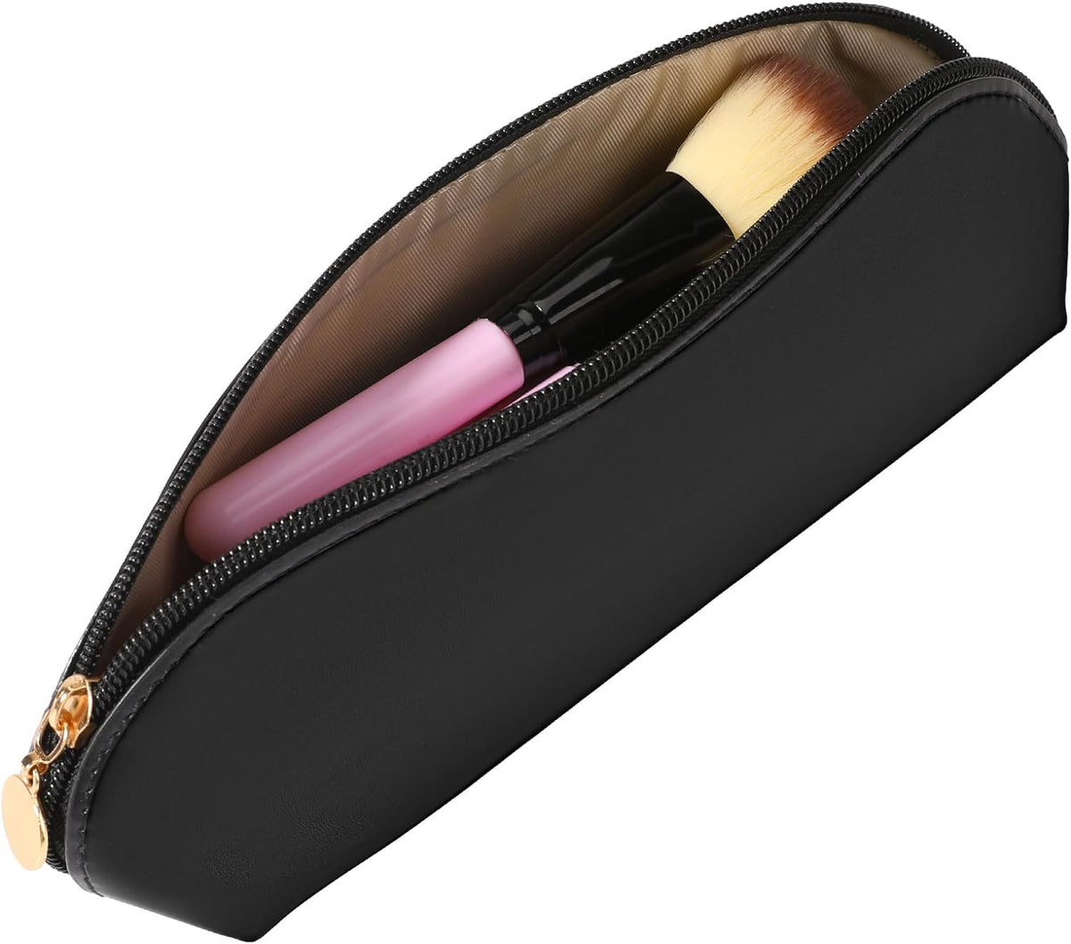Travel Makeup Brush Holder, Portable Cosmetic Brush Bag with Zipper