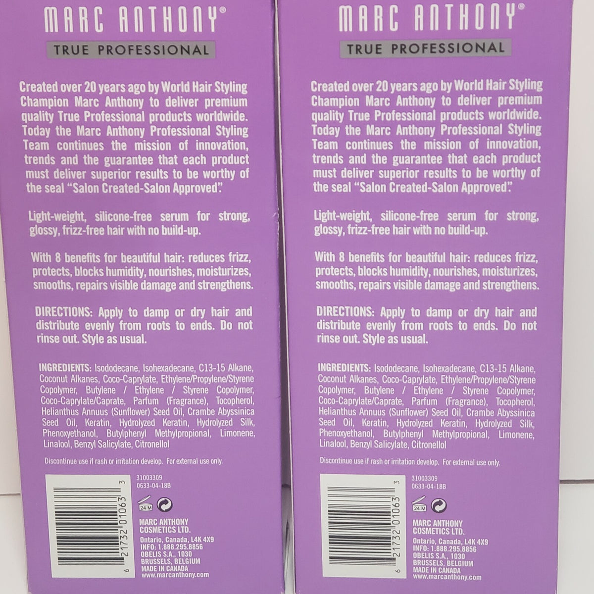 Frizz Control Hair Serum with Argan Oil - 8-in-1 Nourishing Treatment, Pack of 2