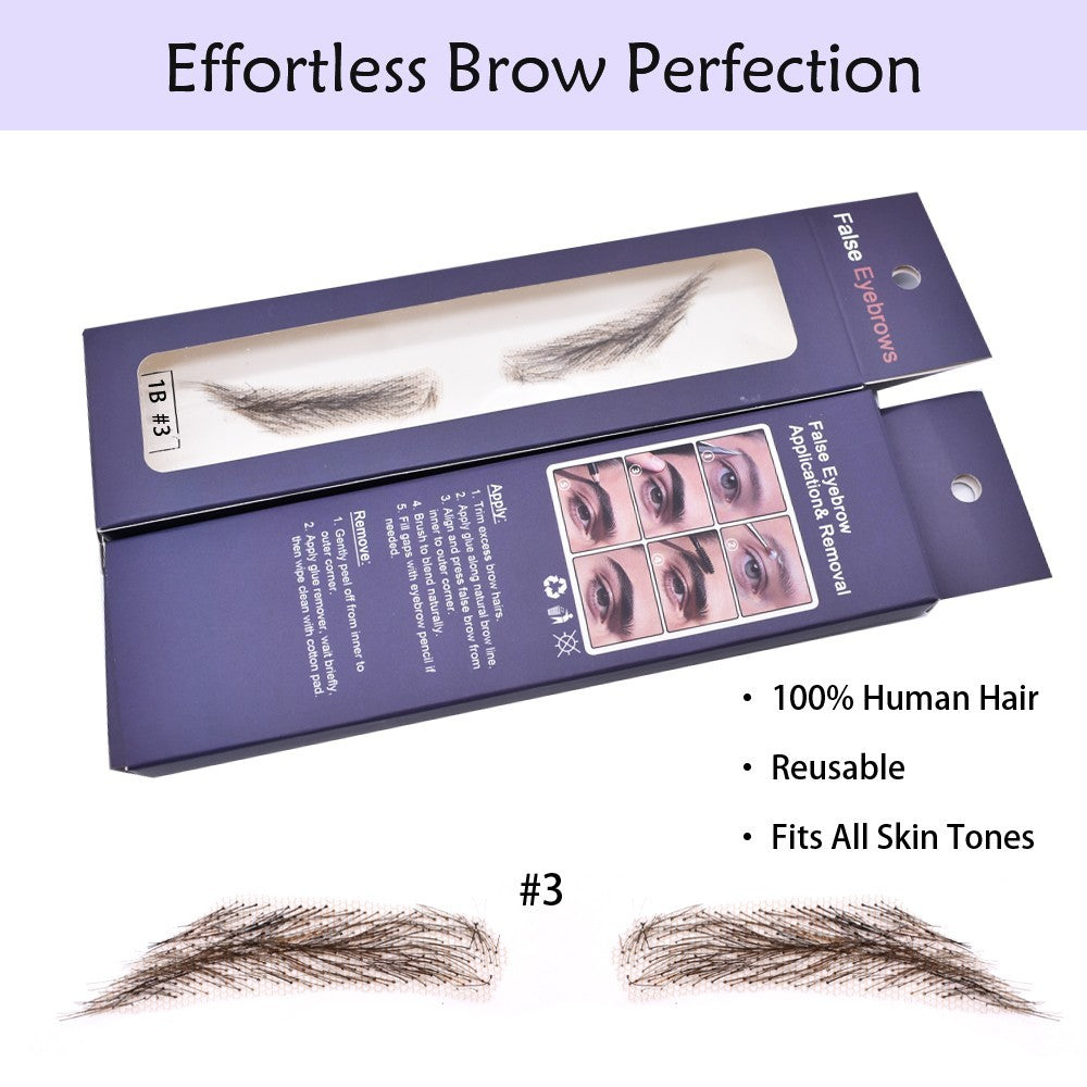 Human Hair Eyebrow for Men - Handmade Natural-Look Lace False Brow