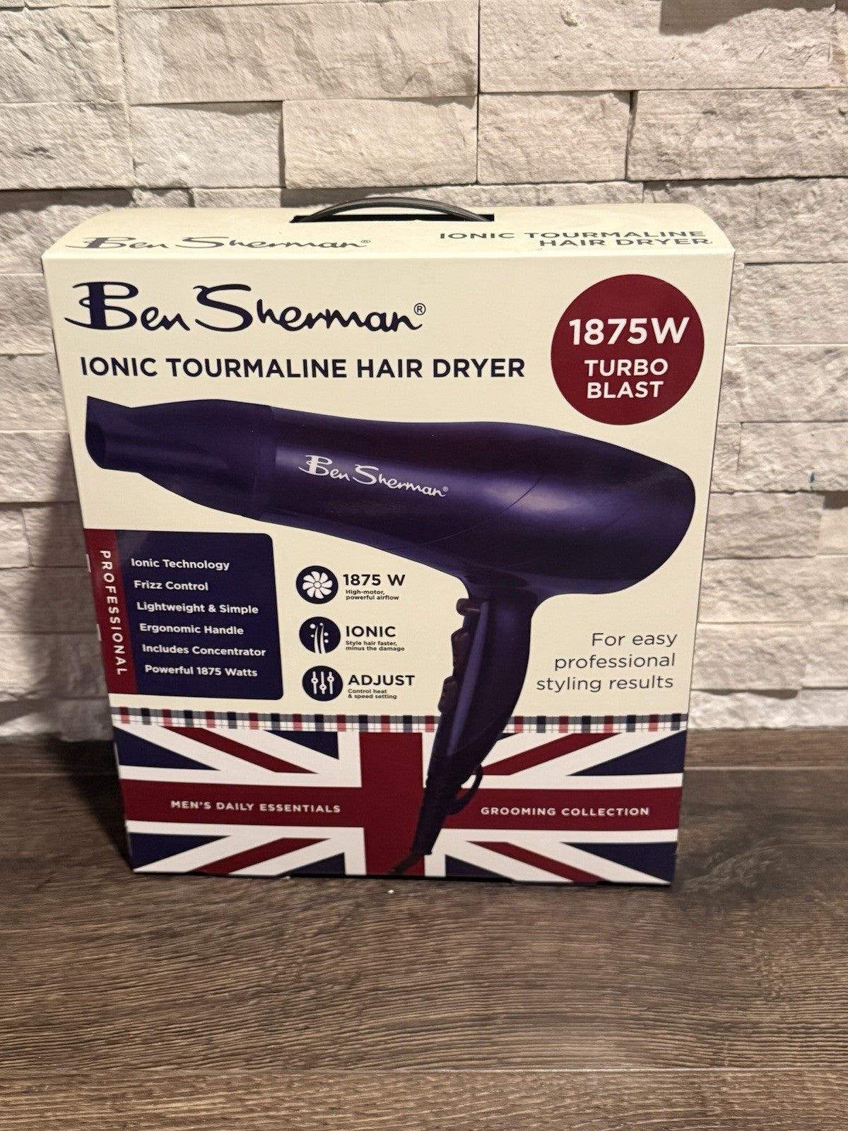 Ben Sherman Ionic Tourmaline Hair Dryer for Men 1875W Frizz Control Lightweight