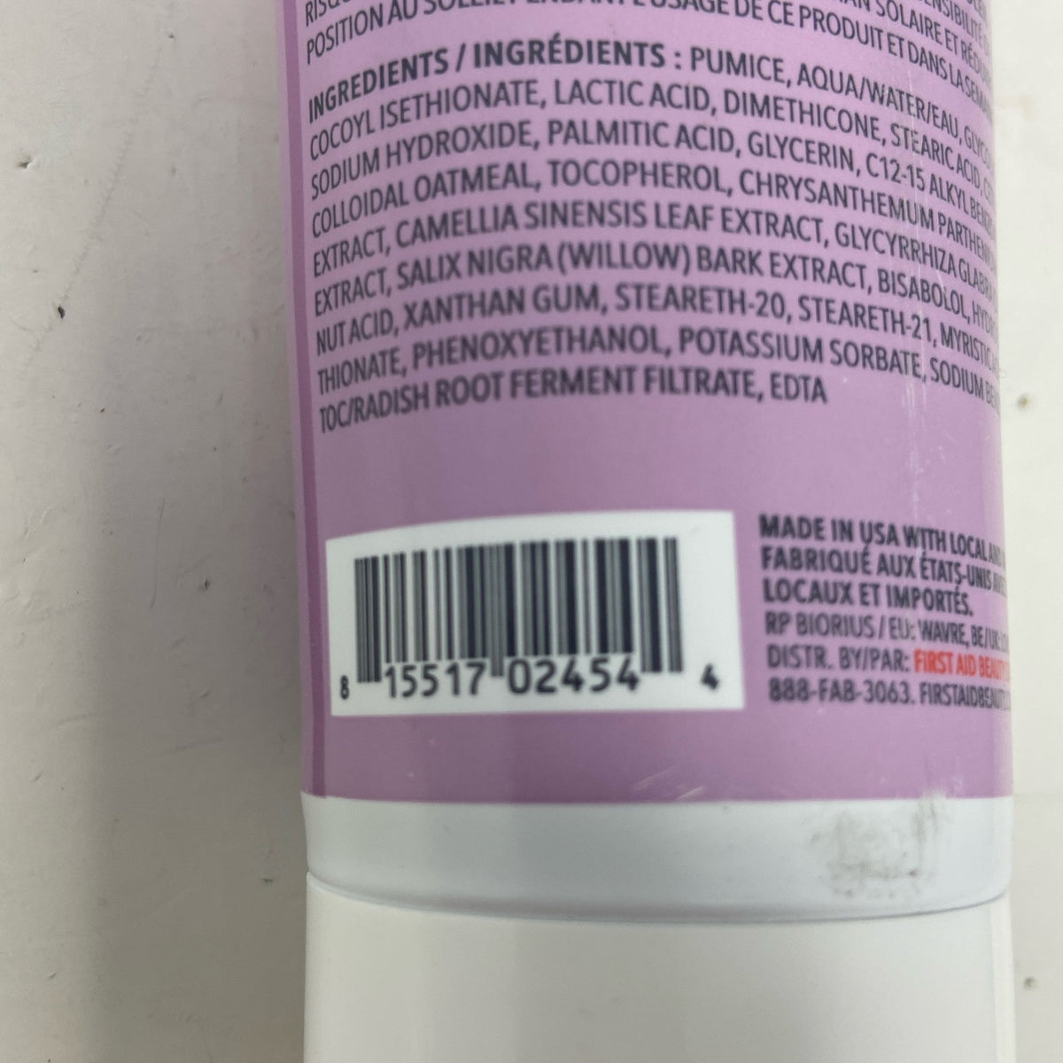 First Aid Beauty KP Bump Eraser 10% AHA Body Scrub, Original 8 oz