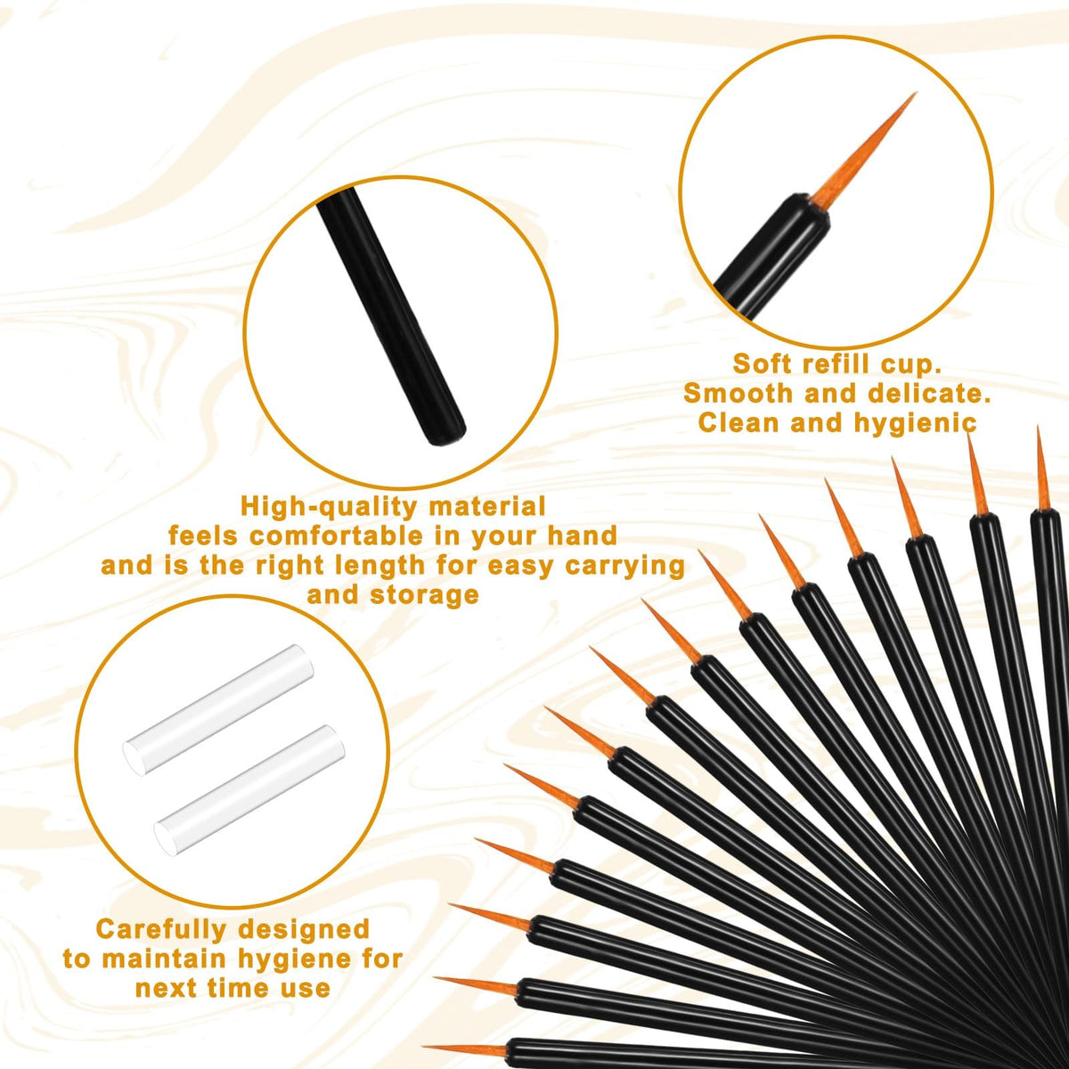 Disposable Eyeliner Brush Set Fine Point Cosmetic Applicators 150 pcs