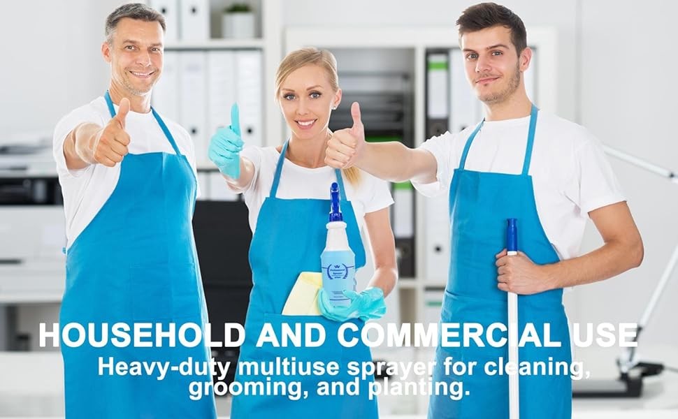 All-Purpose 24 Oz Plastic Spray Bottles - Chemical Resistant Leak-Proof Mister Set
