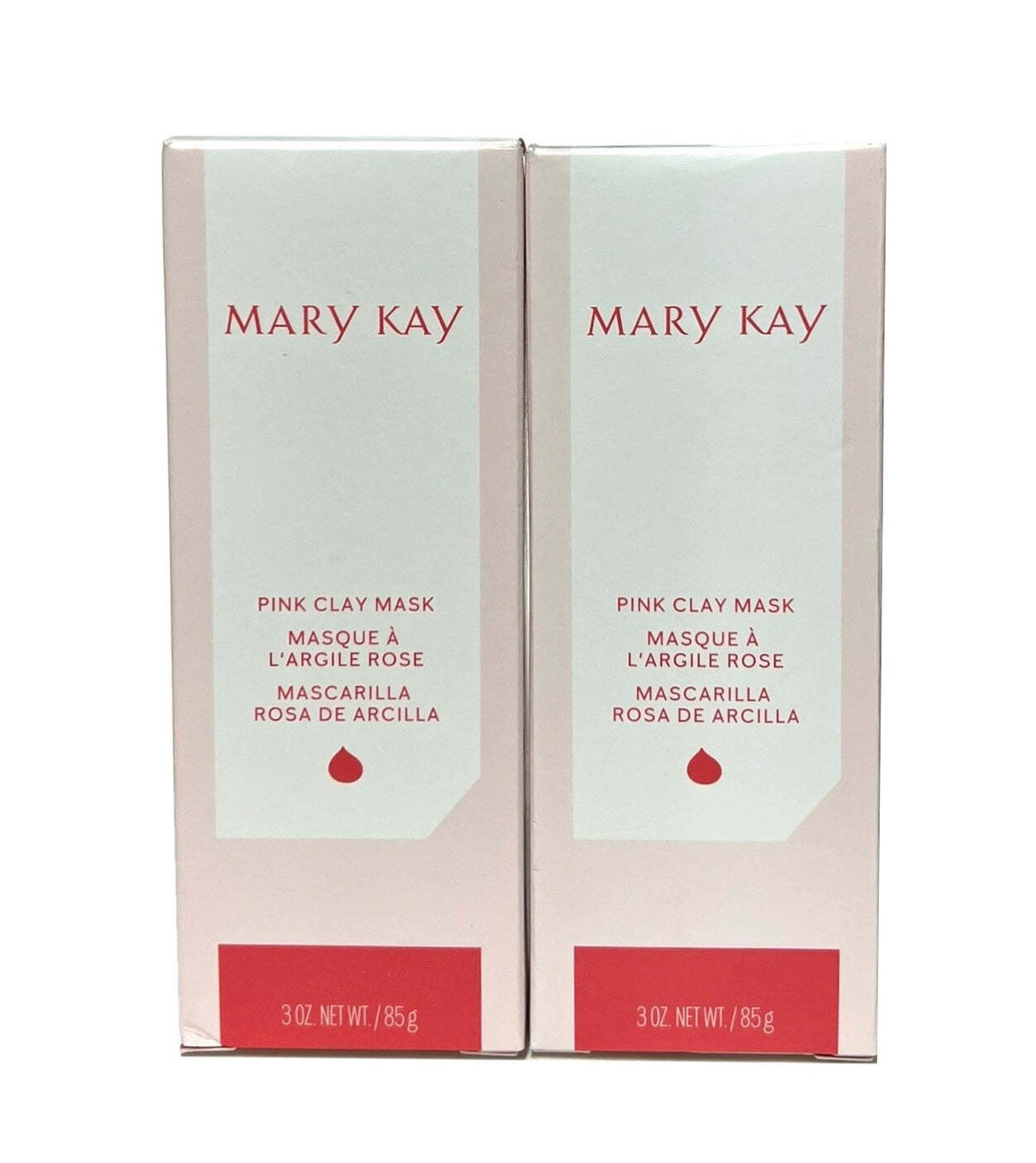 Pink Clay Face Mask - Wash Off, Full Size, Lot of 2