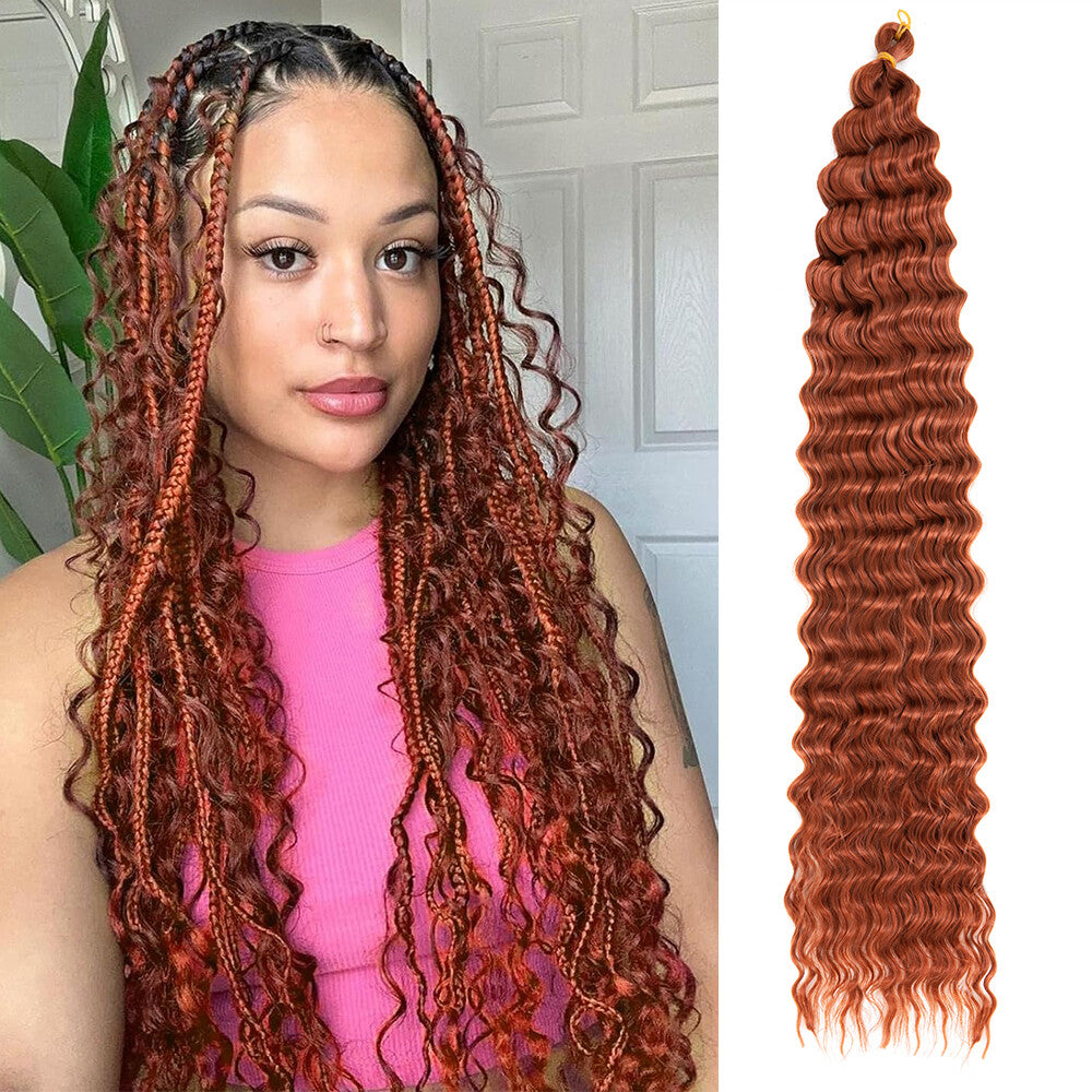 Deep Water Wave Braids Crochet Hair Extensions - Ombre & Curly Lengths