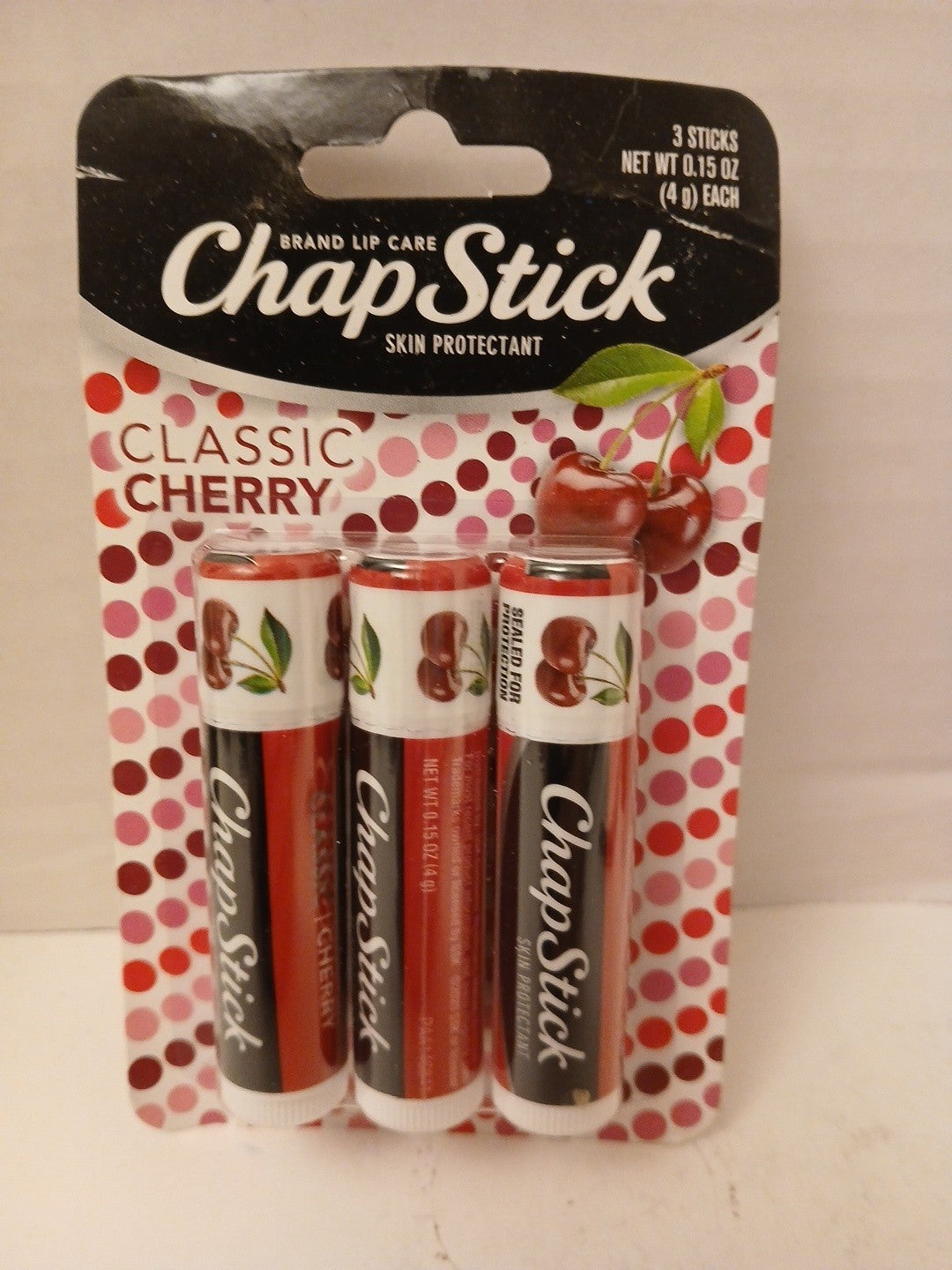 Cherry Lip Balm Set - 3 Packs, 9 Total 0.15 oz Balms for Moisturizing