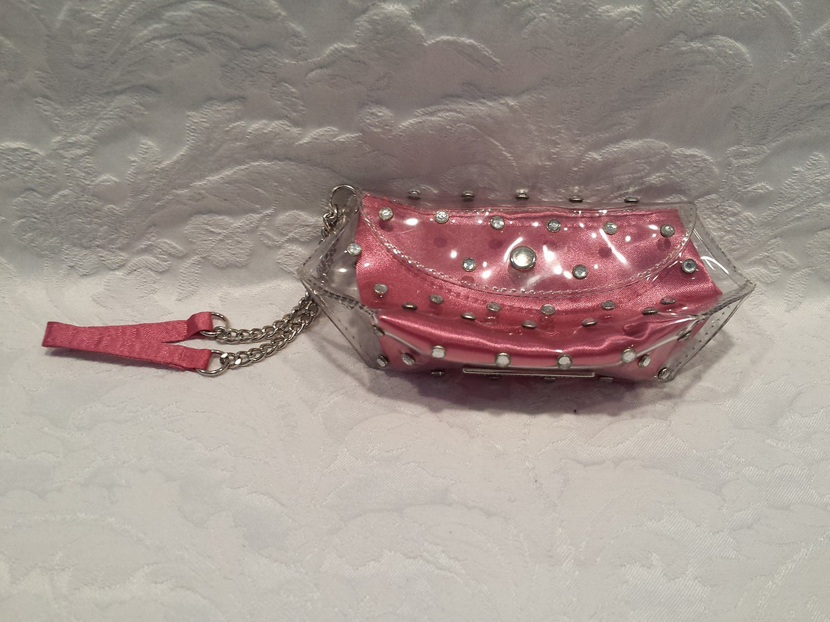 Clear Plastic Rhinestone Wristlet Purse for Evening Events