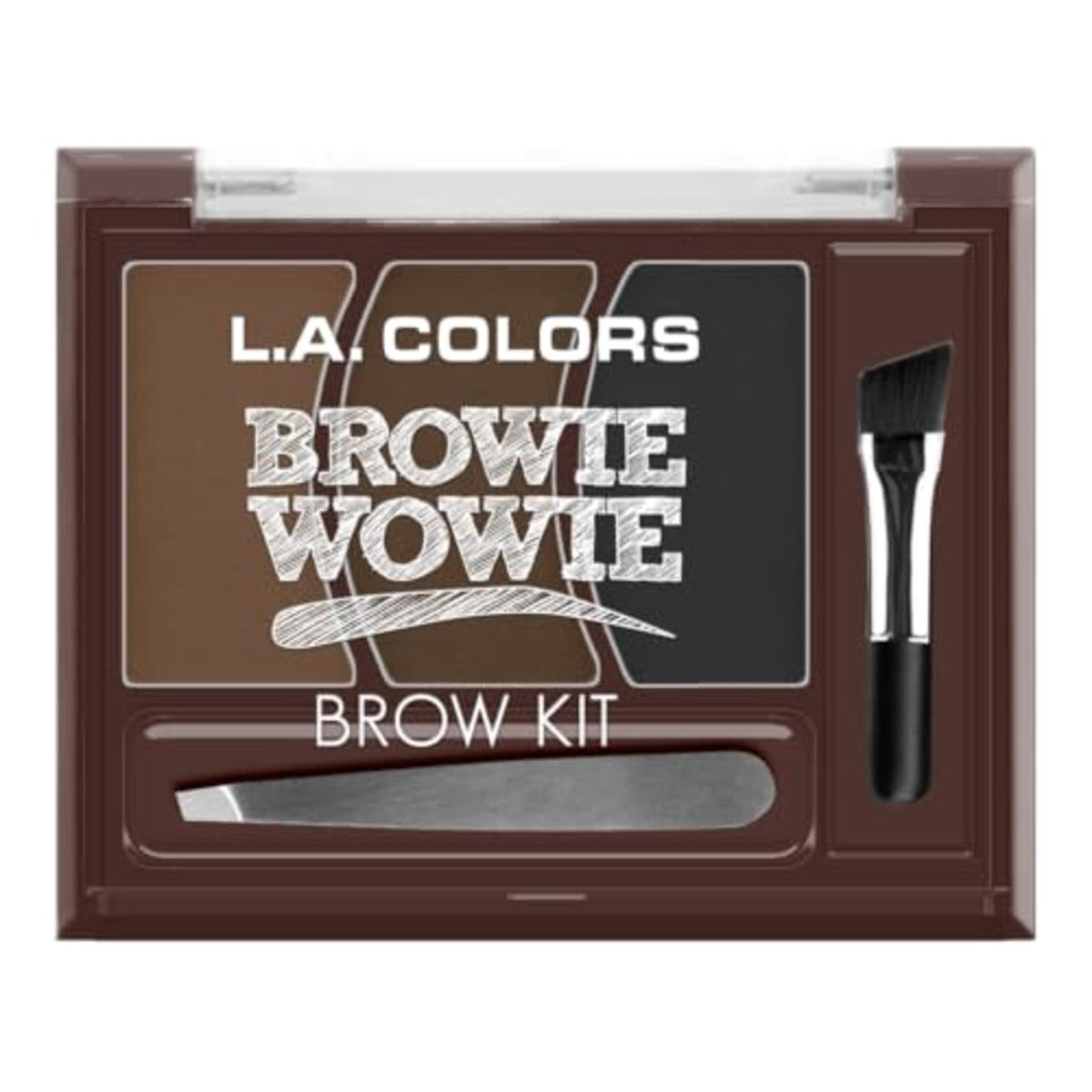 Brow Kit with 3 Powder Shades & Dual-Ended Brush - Long-Lasting & Cruelty-Free