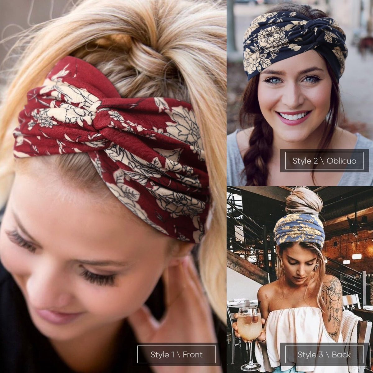 Extra Wide Headbands for Women Large Turban One Size, 6 Pcs: B