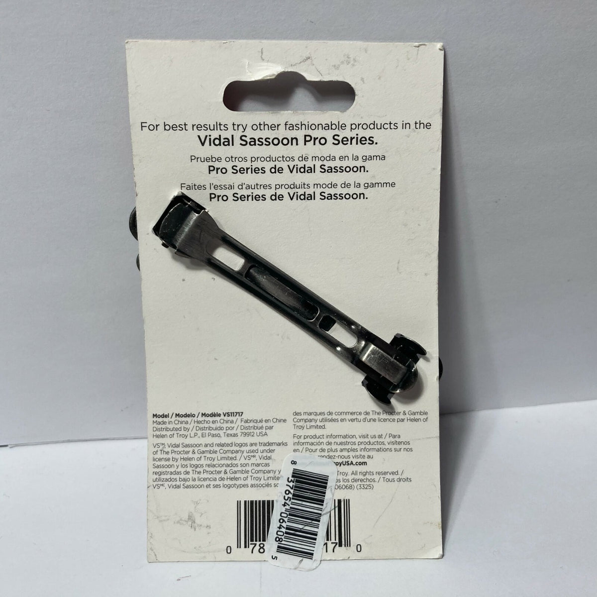 Vidal Sassoon Glamour Collection Hair Clip Gun Metal Grey Bling 3 Inch