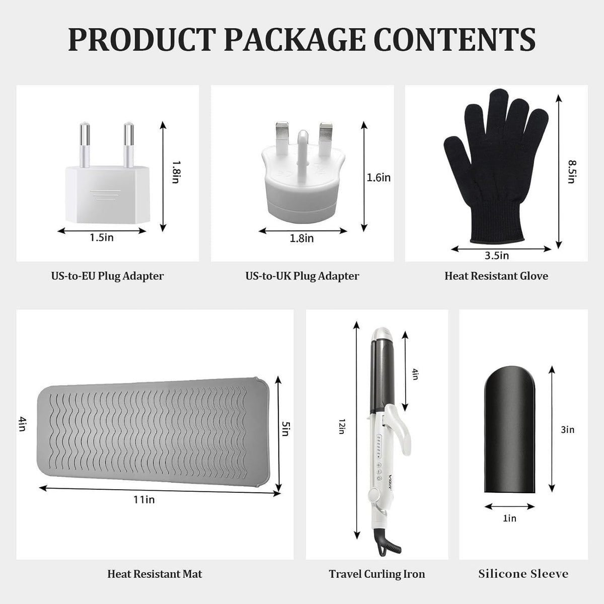 2-in-1 Travel Curling and Flat Iron - Dual Voltage with EU/UK Adapters
