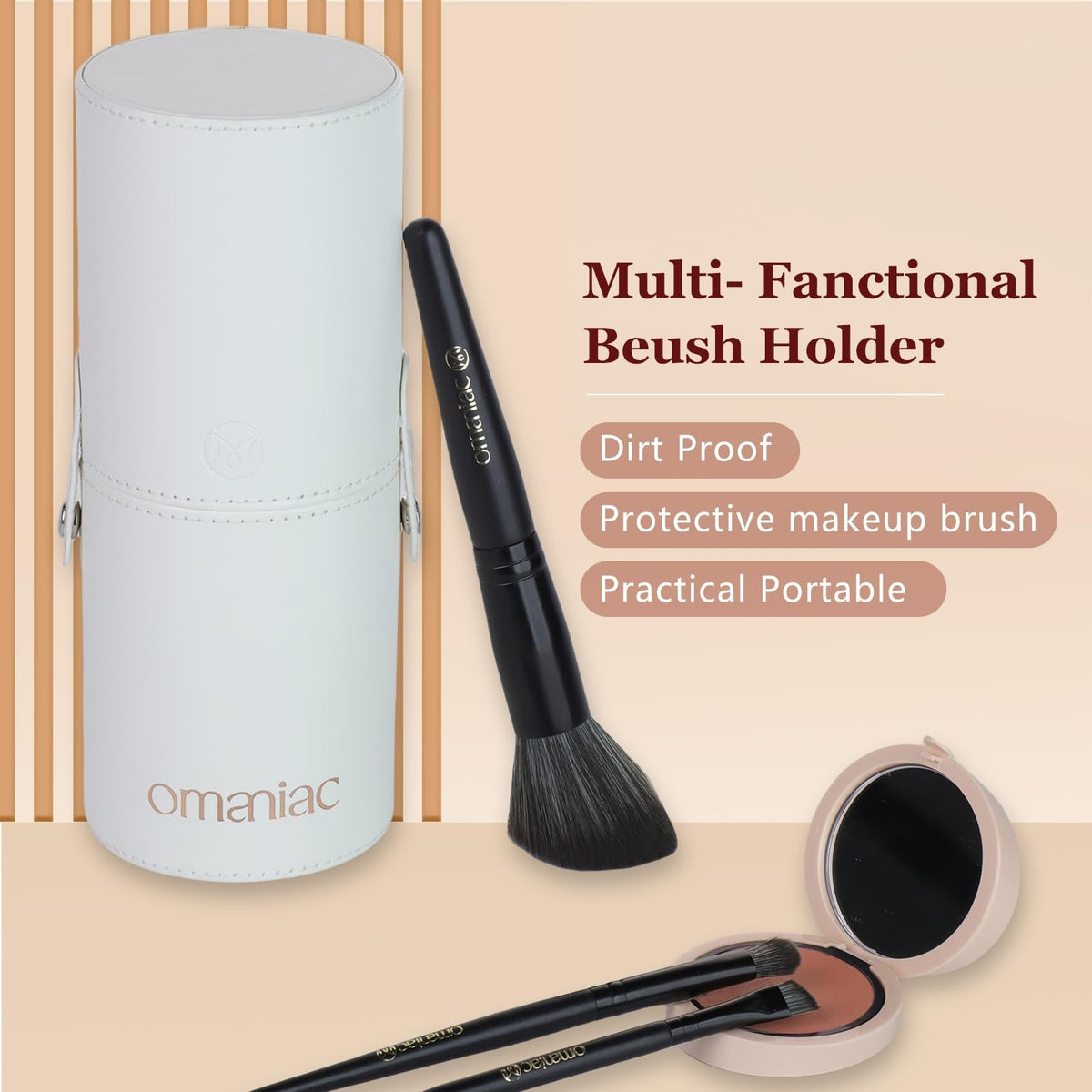 20-Piece Makeup Brush Set with Travel Case - Professional Synthetic Brushes