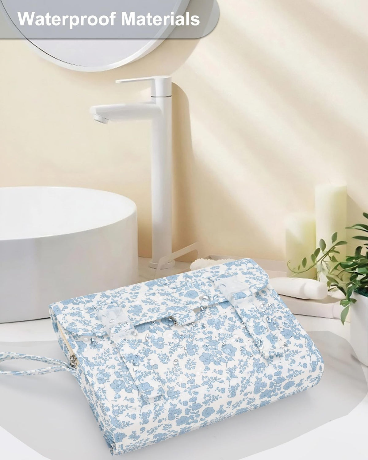 Water Resistant Hanging Toiletry Bag with 360 Degree Swivel Hook - Large Travel Organizer