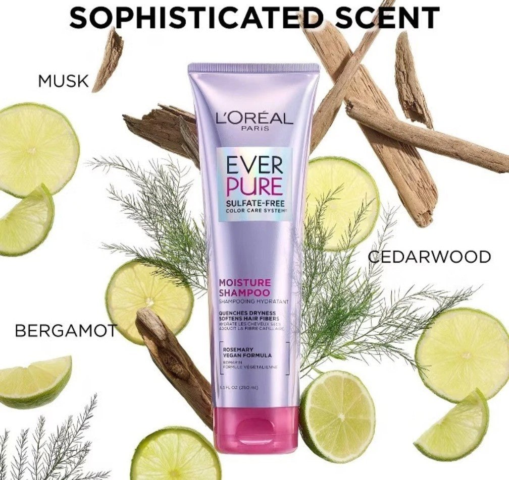 L'Oreal Paris EverPure Moisture Rosemary Oil Shampoo for Dry Hair 23 fl oz